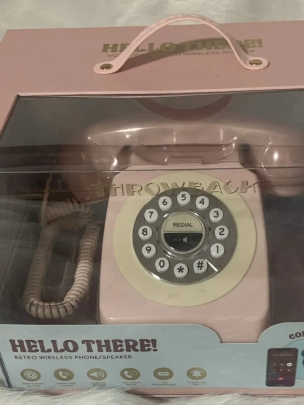 Throwback Retro Rotary Wireless Phone Speaker - Pink